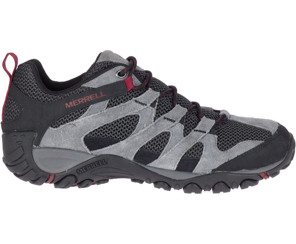 Buty Sportowe Merrell Męskie Szare/Czarne - Alverstone Wide Width - 857469-SRE